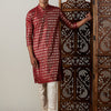 Men's Maroon Viscose Straight Kurta Pyjama Set