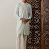 Men's Green Georgette Straight Kurta Pyjama Set