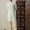 Men's Green Georgette Straight Kurta and Patiala Set