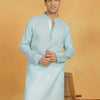 Men's Aqua Cotton Straight Kurta Pyjama Set