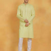 Men's Mint Green Cotton Straight Kurta Pyjama Set