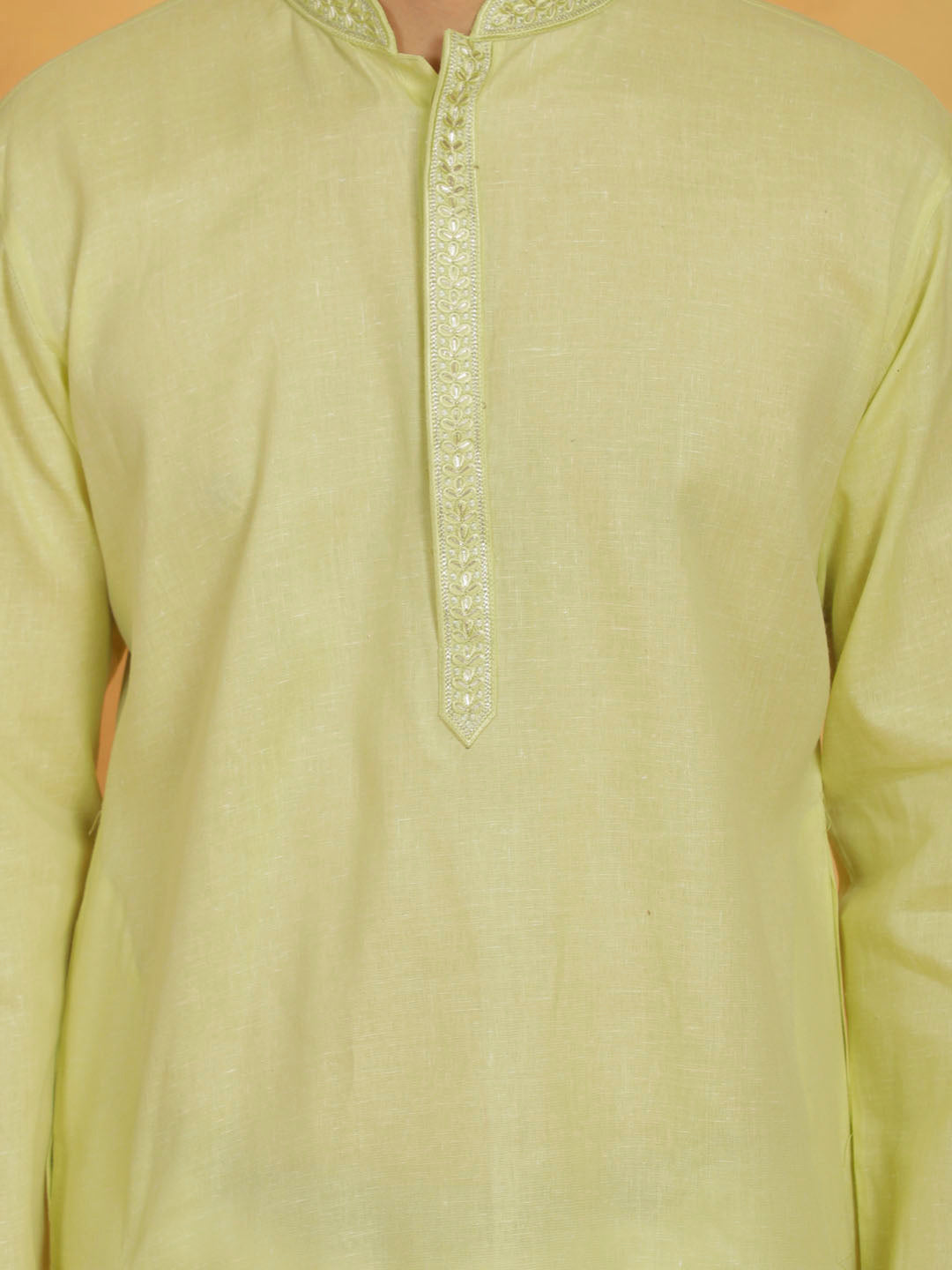 Men's Mint Green Cotton Straight Kurta Pyjama Set