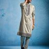 Men's Chiku Silk Blend Straight Kurta And Pyjama Set.