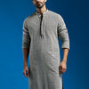 Men's Black Georgette Straight Kurta