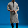 Men's Black Georgette Straight Kurta And Pyjama Set
