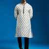 Men's Black Silk Blend Straight Kurta And Pyjama Set