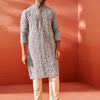 Men's Levender Georgette Straight Kurta And Pyjama Set