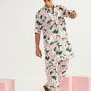 Men's White Satin Straight Kurta And Pyjama Set