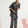 Men's Black Satin Straight Kurta And Pyjama Set