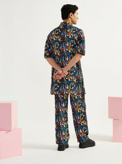 Men's Black Satin Straight Kurta And Pyjama Set