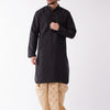 Men's Black Silk Blend Straight Kurta and Dhoti Set