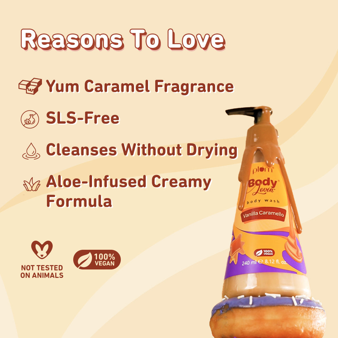 Plum Goodness Vanilla Caramello Body Wash by BodyLovin'