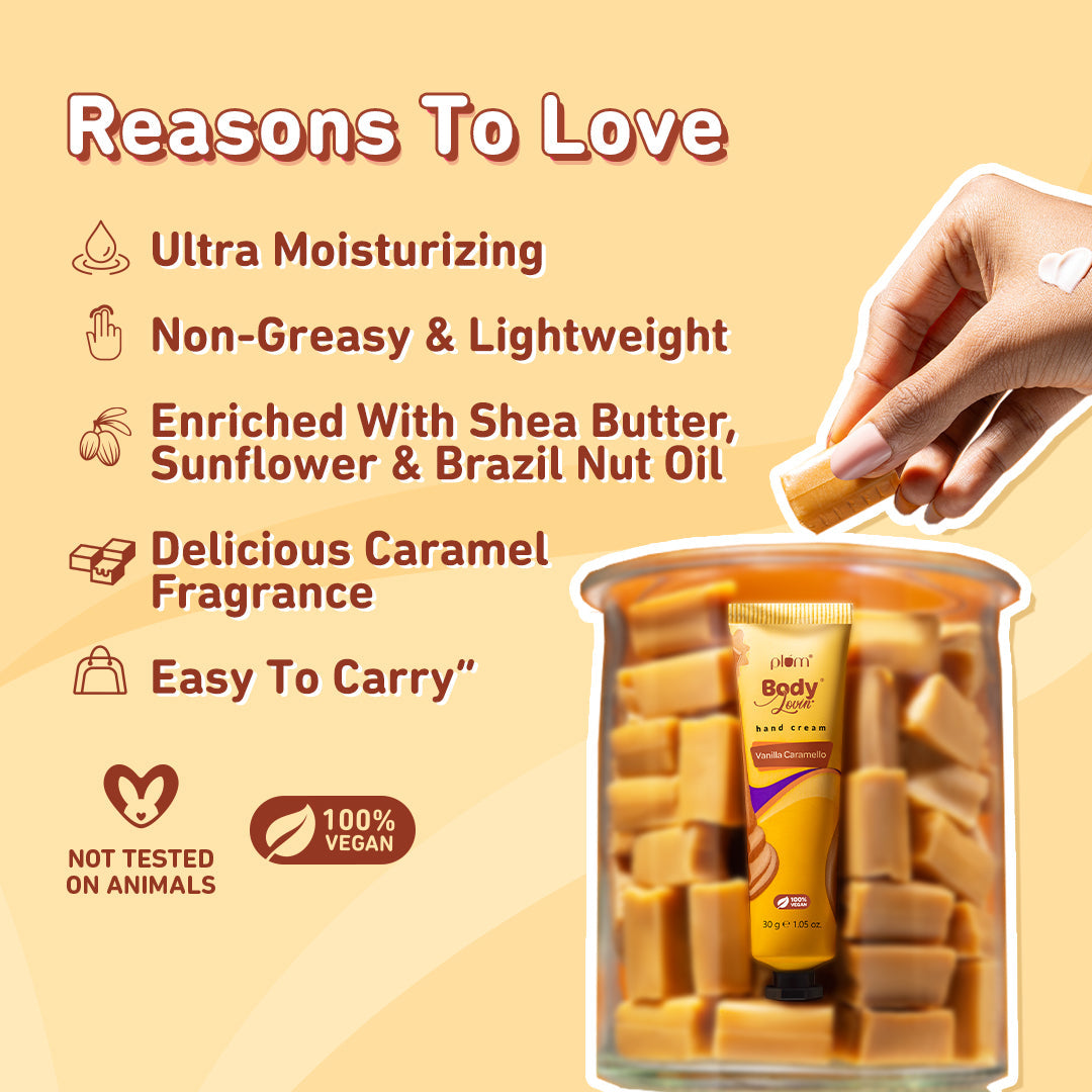 Vanilla Caramello Hand Cream by Plum Body Lovin'| 30 g
