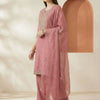 Indyancart IE Women Ethnic Motifs Embroidered Thread Work Kurta with Palazzos & With Dupatta