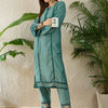 Dhiyona IE Embroidered Round Neck Three-Quarter Sleeves Pure Cotton Tunic And Trousers