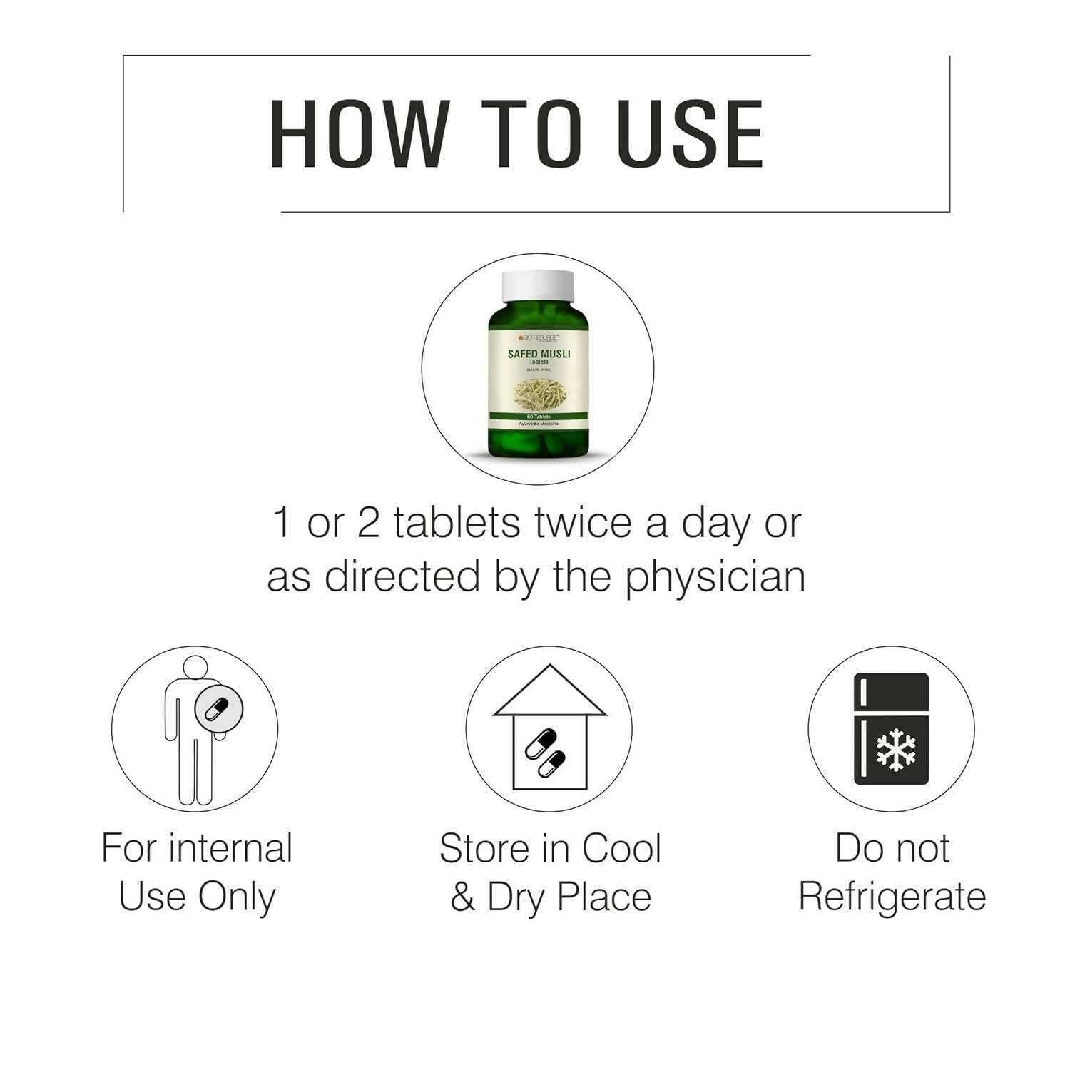 Bio Resurge Life Safed Musli Tablets - Indyancart