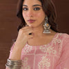 Dhiyona IE Women Ethnic Motifs Embroidered Regular Thread Work Kurta with Trousers & With Dupatta