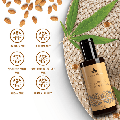 Avimee Herbal Cold Pressed Sweet Almond Oil, Fight Split Ends With Vitamin E