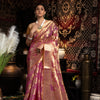 Dhiyona GR Women's Vedika Purple Jimmi Choo Zari Woven Saree