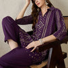 Dhiyona IE Bhandani Printed Pure Cotton Shirt Collar Top With Trousers Co-Ords