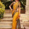Women's Kanjeevaram Silk Yellow Woven Design Designer Saree With Blouse Piece