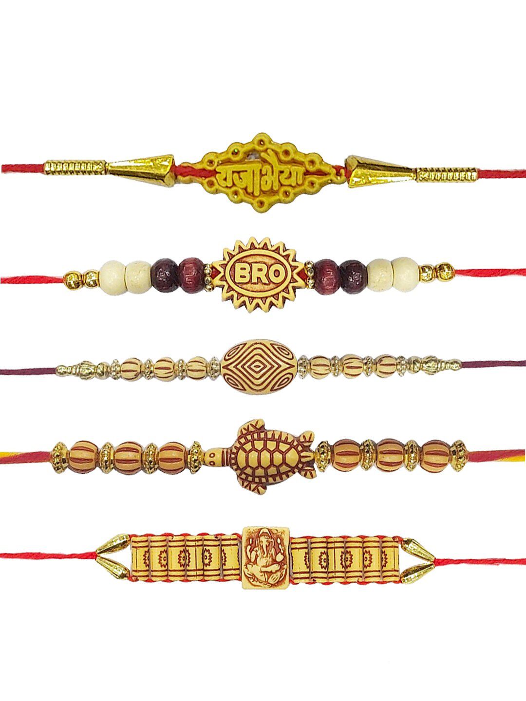 Anouk Unisex Set Of 5 Beaded Rakhi