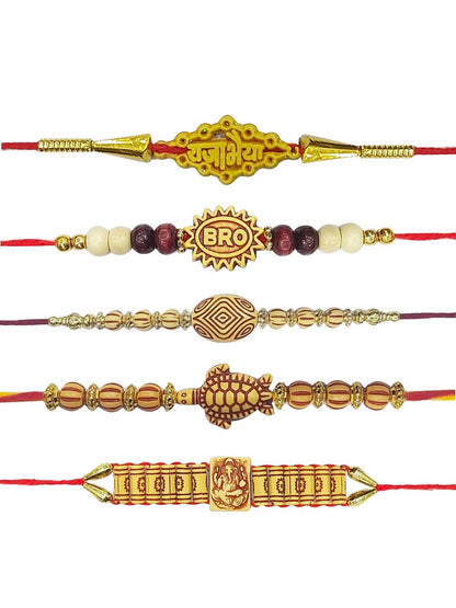 Anouk Unisex Set Of 5 Beaded Rakhi