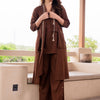Indyancart IE Women Pure Cotton Straight Kurta & Palazzos With Jacket