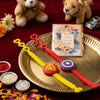 Dhiyona Set Of 2 Superhero Kids Rakhi With Roli Chawal Chandan Mishri