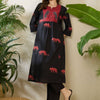 Dhiyona IE Women Animal Printed Tiered Thread Work Pure Cotton Kurta with Trousers