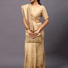 Women's Silk Cotton Cream Woven Design Woven saree With Blouse Piece