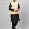 Men's Black Silk Blend Straight Jacket  Kurta and Pyjama Set