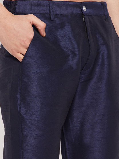 Men's Aqua Silk Blend Straight Kurta Pyjama Set
