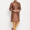 Men's Maroon Silk Blend Straight Kurta Pyjama Set