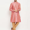 Men's Pink Silk Blend Straight Kurta Pyjama Set