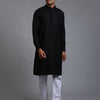 Men's Black Cotton Blend Straight Kurta Pyjama Set