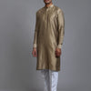 Men's Green Cotton Blend Straight Kurta Pyjama Set