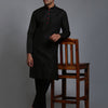 Men's Black Cotton Blend Straight Kurta Pyjama Set