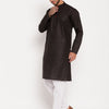 Men's Black Cotton Straight Kurta Pyjama Set