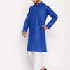 Men's Blue Cotton Straight Kurta Pyjama Set
