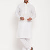 Men's Cream Cotton Straight Kurta Pyjama Set