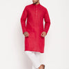 Men's Maroon Cotton Straight Kurta Pyjama Set