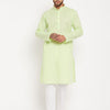 Men's Green Cotton Straight Kurta Pyjama Set