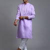 Men's Purple Cotton Straight Kurta Pyjama Set