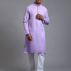 Men's Purple Cotton Straight Kurta Pyjama Set