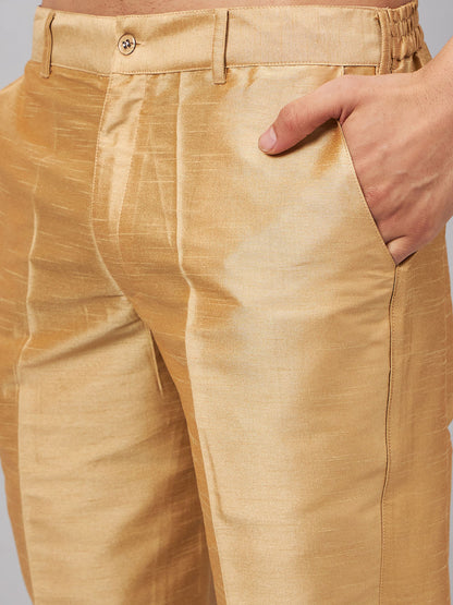 Men's Coffee Silk Blend Straight Kurta Pyjama Set