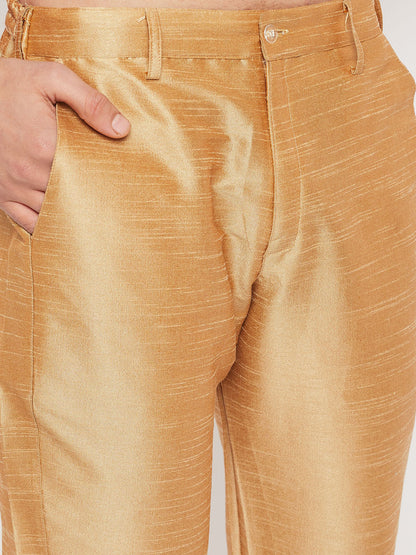 Men's Maroon Silk Blend Straight Kurta Pyjama Set