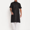 Men's Black Cotton Straight Kurta Pyjama Set