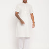 Men's Cream Cotton Straight Kurta Pyjama Set