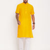 Men's Mustard Cotton Straight Kurta Pyjama Set